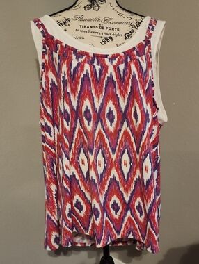 Just My Size Women's Red & Purple Printed Tank Top Plus Size 4X